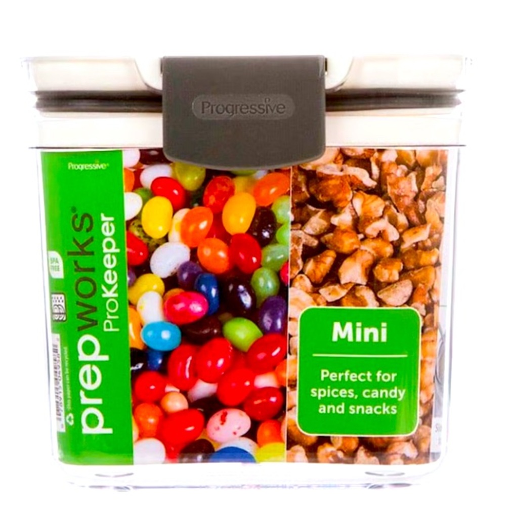 PROGRESSIVE PREPWORKS PROKEEPER MINI 4”STORAGE SNACKS SPICES CANDY CLEAR WHITE